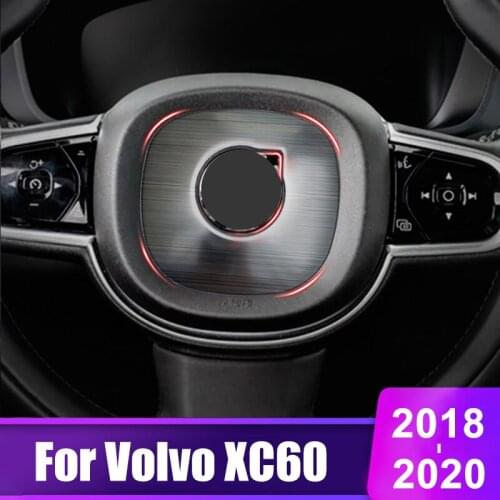 For Volvo XC60 2018 2019 2020 Car Styling steering wheel Circle Center logo Covers Stickers Trim Stainless Steel Accessories