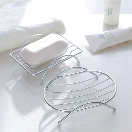 Brief Stainless Steel Bathroom Soap Dishes Box Container Holder Tray Bath Basket Plate Storage Cup Rack