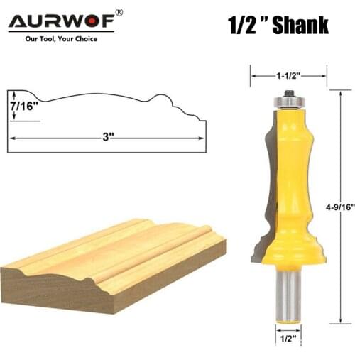 LAVIE 1/2" 12mm Shank Door Window Line Casing Router Bit Woodworking Milling Cutter for Wood Bit Tungsten Cobalt Alloy MC03103