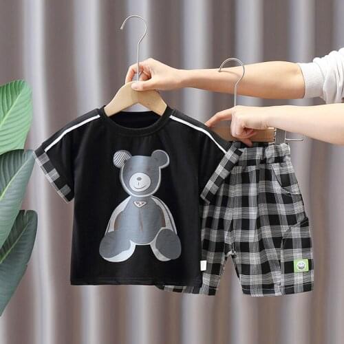 Baby Girls Summer Fashion Clothes Children Boys Cartoon T-Shirt+Shorts 2Pcs/Sets Toddler Casual Costume Kids Cotton Sportswear