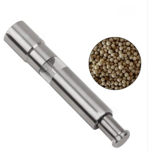 Pepper Grinder Thumb Push Pepper Mill Stainless Steel Spice Sauce Grinders Portable Salt Grinder For home restaurant