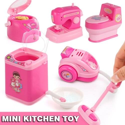 Mini Household Appliances Kitchen Toys Children Pretend Play Kitchen Accessories Toy Toaster Cooker Toys for Girls