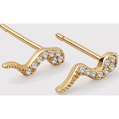 Fashion Snake Stud Earrings Minimalism Lovely Tiny Animal Piercing Earrings For Women Trend Jewelry 2021