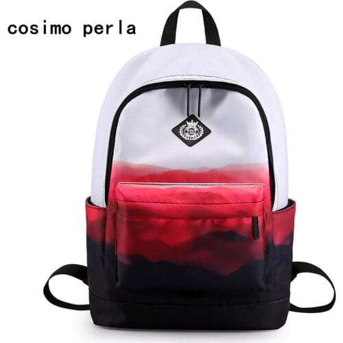 Trendy Printing Nylon Backpacks for Teenage Girls Boy Large Laptop Schoolbag Gradient Color Student Bookbag Casual Women Bagpack