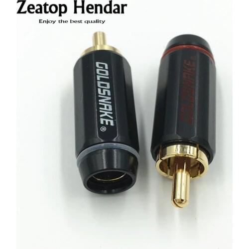 10Pcs Brass New RCA Male Plug Adapter Audio Phono Soldering Connector for Speaker Cable Amplifiers