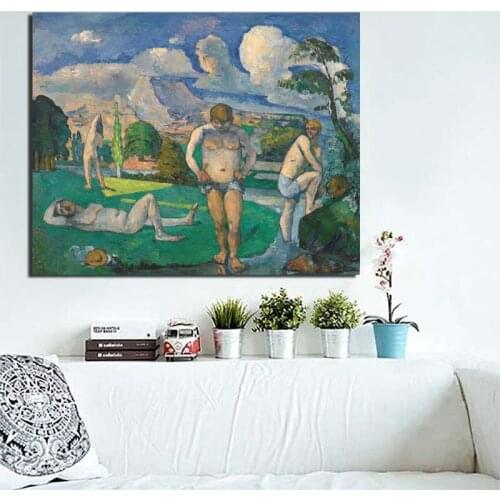 Paul Cezanne The Bathers Art Canvas Painting Posters Prints Marble Wall Art Painting Decorative Picture Modern Home Decoration