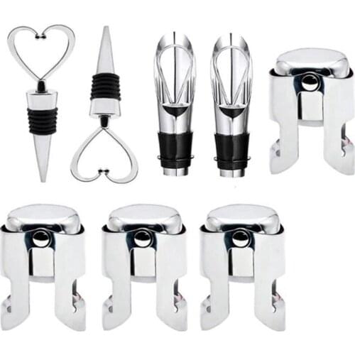 Champagne Stopper,Heart Wine Stopper Reusable Wine Pourer Beverage Bottle Stoppers For Champagne,Cava,Prosecco,Etc