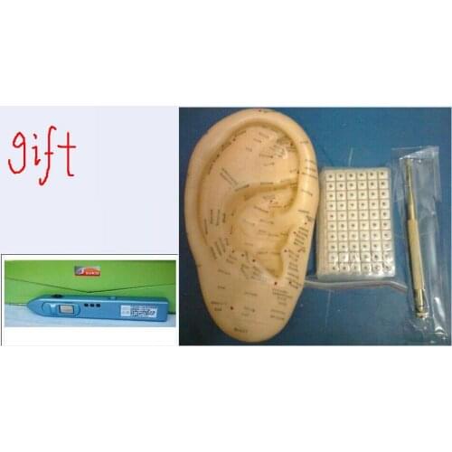 Detector ear detection pen Auricular Ear Auriculotherapy Therapy Digital Acupuncture Point + Ear model+Ear Seeds 600p+gold pen