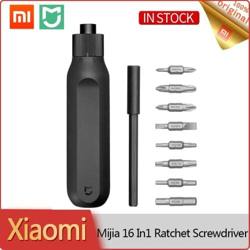 New Xiaomi Mijia Screwdriver 16 In 1 Ratchet Screwdriver Home Repair Tools Magnetic Screwdriver Magazine S2 Steel Double-head
