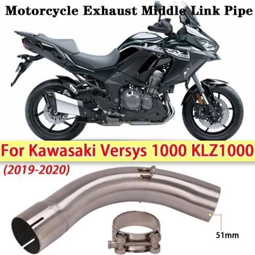 Slip On For Kawasaki Versys 1000 KLZ1000 2019-2020 Motorcycle Exhaust Middle Link Pipe Escape Moto Muffler Modified Middle Tube