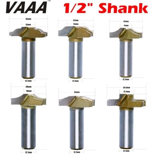VAAA 1PC 1/2" Shank Woodworking Door Frame Router Bits for wood carbide lassical door cabinet bits Engraving Milling Cutter