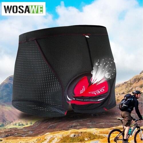 WOSAWE Cycling Shorts Breathable Quick Dry Anti Sweat Underwear 5D Gel Pad Shockproof Bicycle MTB Road Bike Man Shorts
