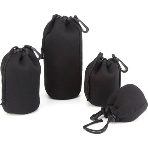 Dinto New Waterproof Camera Lens Pouch Bag Water-Resistant Neoprene Black Lens Soft Case for Sony DSLR Canon Nikon S M L XL Size