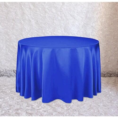 High Quality Royal blue Satin Round Tablecloth For Wedding/Party/Banquet Decoration