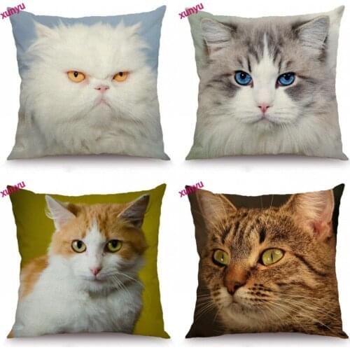 XUNYU Cat Cushion Cover Animal Pillow Case Decorative Throw Pillow Cover for Home Sofa Couch 45x45cm BT020