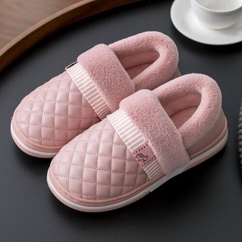 Women Home Slippers Winter Furry Short Plush Men Non Slip Bedroom Fur Slippers Couple Soft Indoor Shoes Male Casual Boots