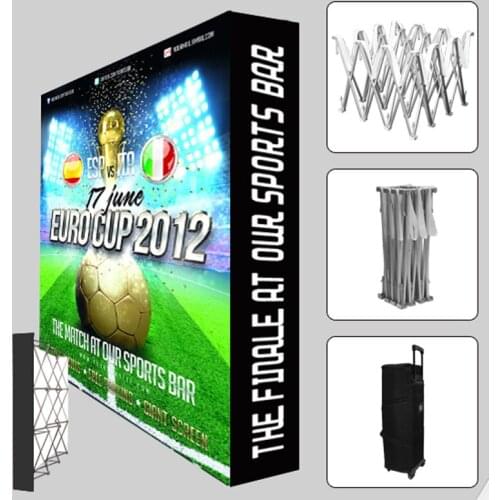 10ft Portable Tension Fabric Trade Show Display with Custom Graphic Printing Pop Up Stand Booth Backdrop Wall