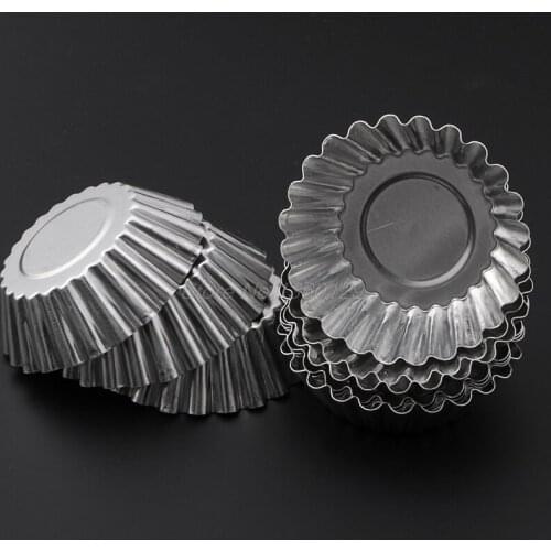 Baking Tool 10PCS Egg Tart Aluminum Cupcake Cake Cookie Flower Mold Mould Tin Oct17 Wholesale&DropShip