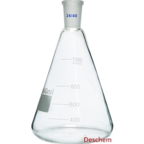 1000ml,24/40,Glass Erlenmeyer Flask,1L,Conical Bottle,Lab Chemistry Glassware