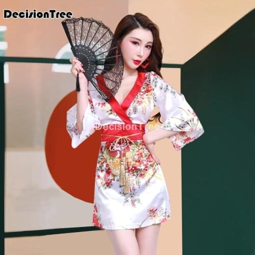 2021 ladys japanese sexy yukata kimono femme costumes kimono dress nightgown sleepwear loose woman dress elegant party dress