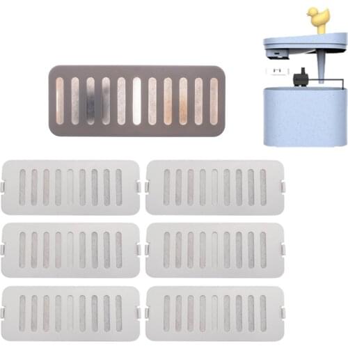 6pcs Pet Cat Water Fountain Filters Carbon Replacement for 2.5L Automatic Pet Cat Duck Shape Water Fountain Pet Water Dispenser