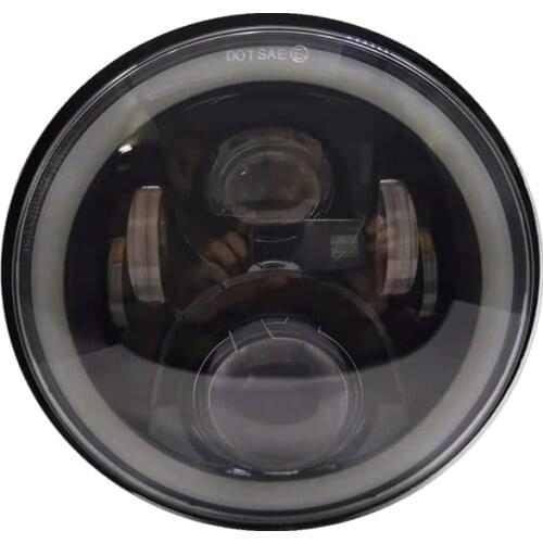 DOT Approved 7 Inch LED Headlight Round 60W Angel Eyes Motorcycle Headlamp Hi/Low Beam LED Projector Headlights for Honda