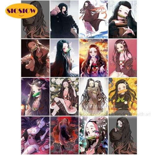 5D Diamond Embroidery Demon Slayer Kimetsu No Yaiba Painting Cross Stitch Japan Anime Full Square Drill Pictures Home Decor Room