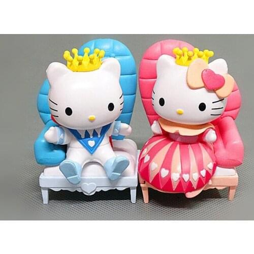 Bandai Animation Hellokitty KT Cat Couple Lovers Series Toy Figures Desktop Ornaments PVC Model Toys