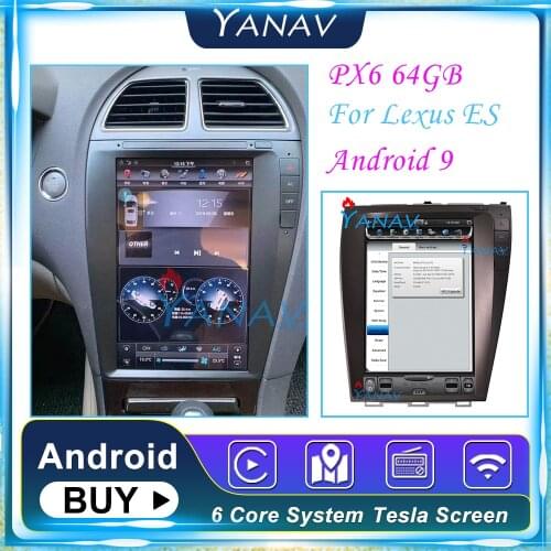 Px6 12.8 Tesla Car Android Auto radio Car GPS Navigation For LEXUS ES ES240 ES350 2006-2012 car stereo car multimedia GPS naviga