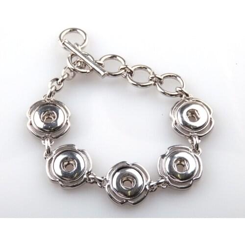 Free shipping mini 1.2cm five metal button charm Bracelet DIY Fashion alloy snap button Jewelry