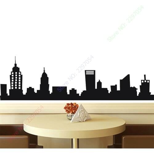 Free Shipping NEW YORK CITY NYC SKYLINE Mural Vinyl Wall Art Decal Sticky Sticker Home Decor 19inX48in