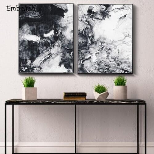 Black And White Ink Paint Nordic Style Modern Home Decor Fashion Wall Posters For Living Room HD Print On Canvas Oil Paintings