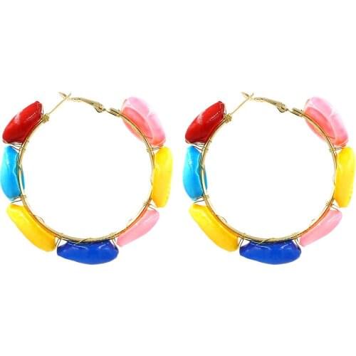 Color shell earrings handmade DIY Joker Earrings trend Joker Earrings