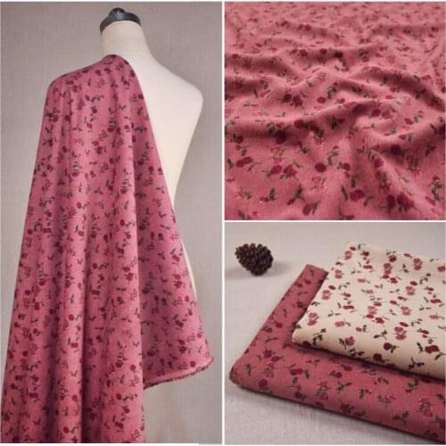 Floral Corduroy Fabric Dress Shirt Jacket Vamp Womens Childrens Clothing Autumn And Winter Corduroy Handmade DIY Fabric