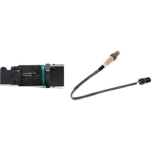 1Pcs Maf Mass Air Flow Sensor Meter & 1Pcs O2 Oxygen Sensor Rear Downstream for Bmw 530I 530Xi 525Xi 525I 323