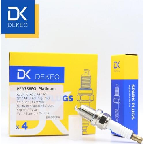 Dekeo Spark Plug PFR7S8EG（1675）101905631H 06H905601A Original for Audi A3/4/5/6/7/8 R8 for Volkswagen Golf 5/6 for Skoda 4PCS