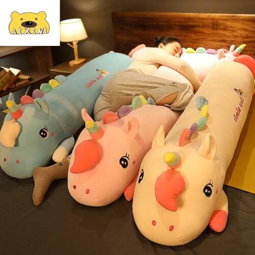 Unicorn Plush Toy Long Pillow Hug Cute Soft Toys Stuffed Animal Sofa Decor Kawaii Pillow Gift Cute Plush Unicorn Stuffed Toys