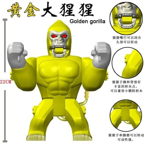 New 22cm big Gorilla Beast Monkey Monster King of the forest Assembled Building Block Action Figure Toys for Children Gift