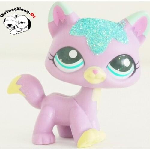 CWM074 Pet Shop Animal Golden purple kitten doll action Figure