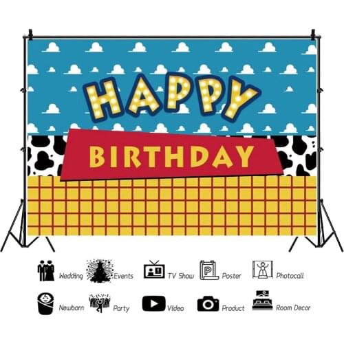 Blue Sky and White Clouds Spots Photography Backdrops Kids Birthday Photo Background Props for Studio Portraits Photocall