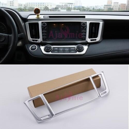 Chrome Car Styling GPS Air Conditonnal Vent Cover Overlay Trim AC Outlet Panel Frame 2016 2017 2018 For Toyota RAV4 Accessories
