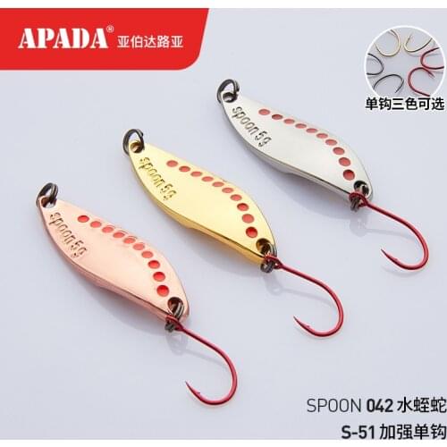 APADA Spoon 042 Leech snake 2.5-10g Strengthen Single Hook Zinc alloy Metal Spoon Fishing Lures Trout