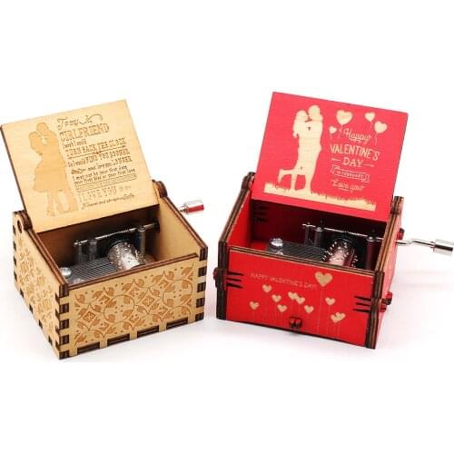 Love Girlfriend Love Wife Wooden Hand cranked You Are My Sunshine Music Box Gift For Girlfriend Valentines Day Gift