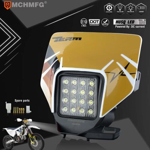 MCHMFG Motorcycle LED Headlight Headlamp Light Supermoto Fairing For Husqvarna FC TC FE TE MX Dirt Bike Enduro LED Headlight