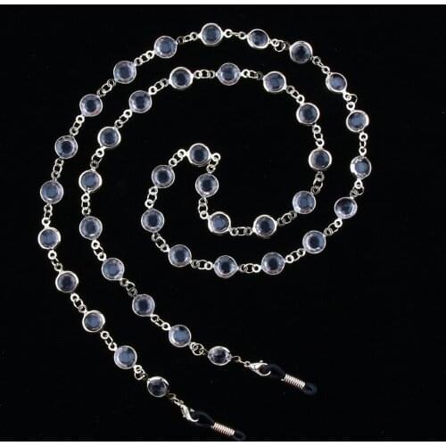 2pcs Metal Seaside Eyeglasses Chain Rhinestone Reading Glasses Cord Women Girls Sunglasses Rope Holder Necklace Chain Cord