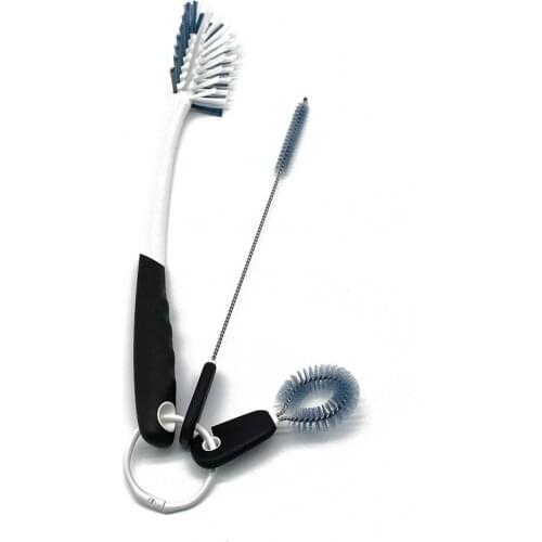 3-Pack Bottle Cleaning Brush Set - Long Handle Bottle Cleaner for Washing Thermos Tumbler Bottles, Kettle/Lid Brush, Straw Brush