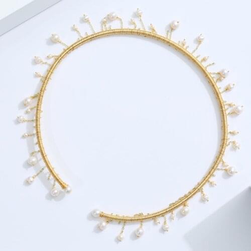 DAIMI Freshwater Tassel Pearl Collar Necklace Natural Pearl Jewelry For Women Gift