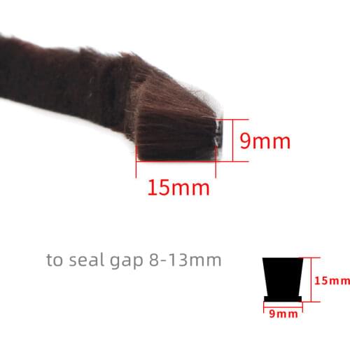 Self-adhesive Wool Pile Seals Door Screen Window Bristles Seals Brush Weatherstrip 9x15mm Brown odd
