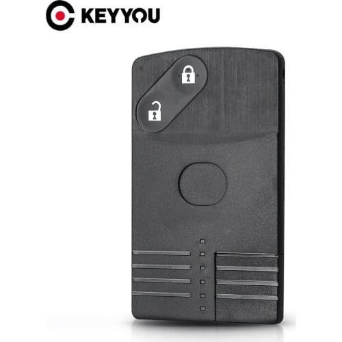 KEYYOU Replacement For Mazda 5 6 CX-7 CX-9 RX8 Miata MX5 Remote Smart Key Card Shell 2/3/4 Buttons Uncut MAZ24 Blade Fob Case