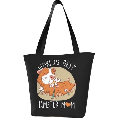 Hamster Shopping Bag Streetwear Woman Handbag Gifts Retro Polyester Bags